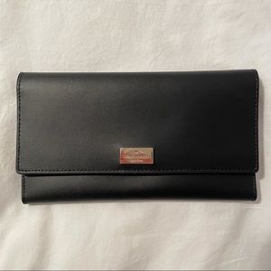 Kate Spade Black Leather Cyra Flap Continental Wallet
